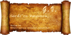 Gerócs Vanessza névjegykártya